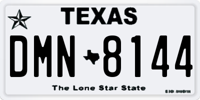 TX license plate DMN8144