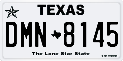 TX license plate DMN8145