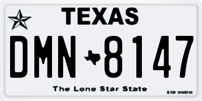 TX license plate DMN8147