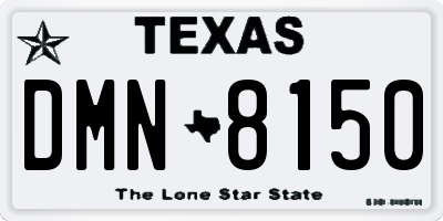 TX license plate DMN8150