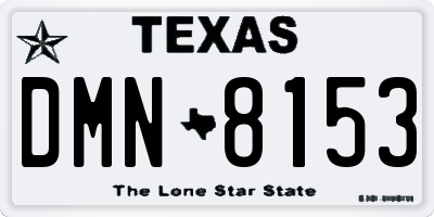 TX license plate DMN8153