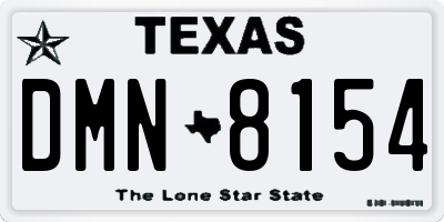 TX license plate DMN8154