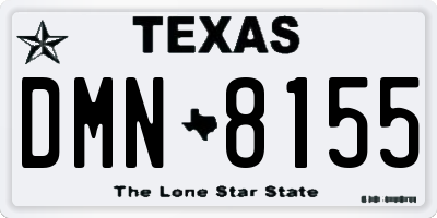 TX license plate DMN8155