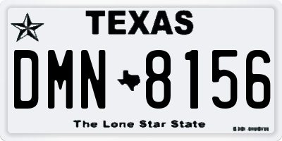 TX license plate DMN8156
