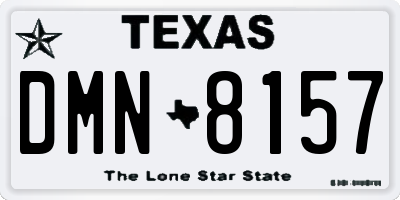 TX license plate DMN8157
