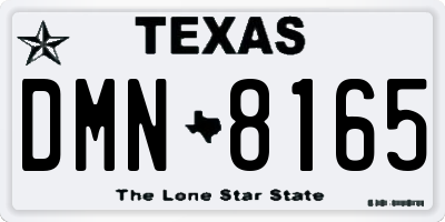 TX license plate DMN8165