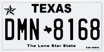 TX license plate DMN8168