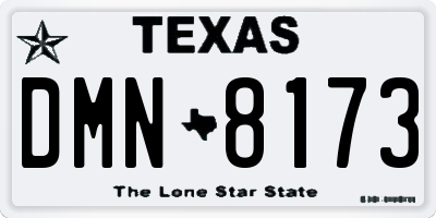 TX license plate DMN8173