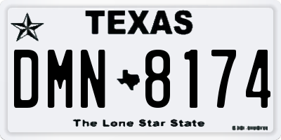 TX license plate DMN8174