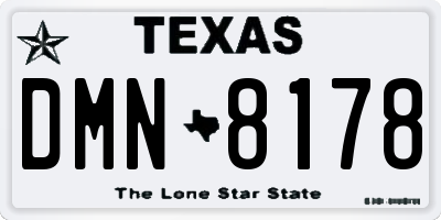 TX license plate DMN8178