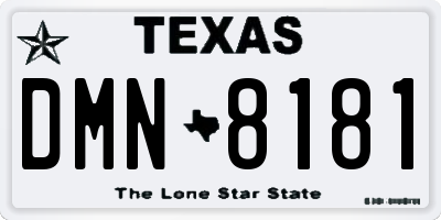 TX license plate DMN8181