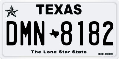 TX license plate DMN8182