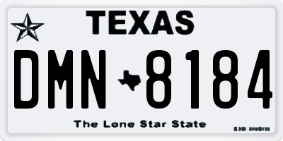 TX license plate DMN8184
