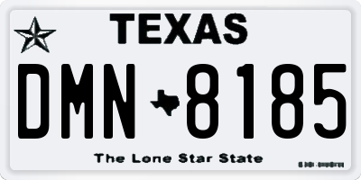 TX license plate DMN8185