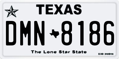 TX license plate DMN8186