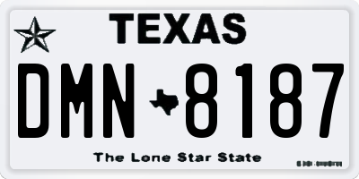 TX license plate DMN8187