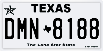 TX license plate DMN8188
