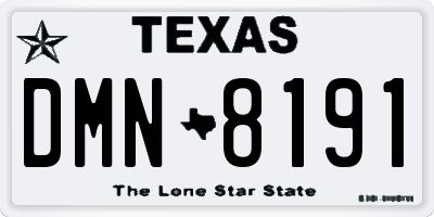 TX license plate DMN8191