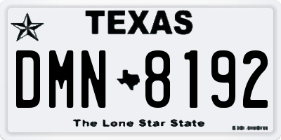 TX license plate DMN8192