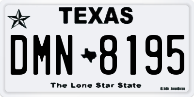 TX license plate DMN8195