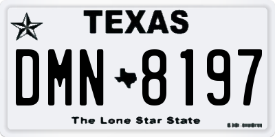 TX license plate DMN8197