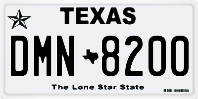 TX license plate DMN8200