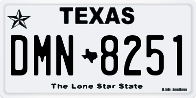 TX license plate DMN8251