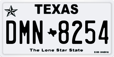 TX license plate DMN8254