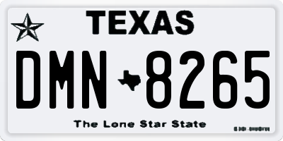 TX license plate DMN8265