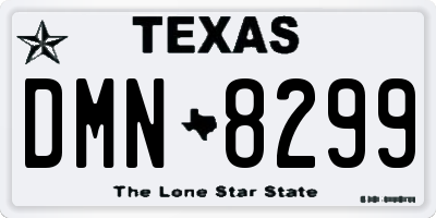 TX license plate DMN8299