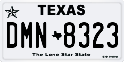 TX license plate DMN8323