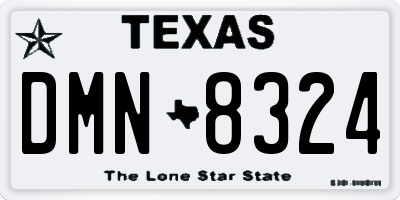 TX license plate DMN8324