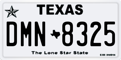 TX license plate DMN8325