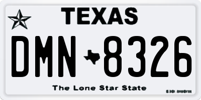 TX license plate DMN8326