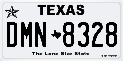 TX license plate DMN8328