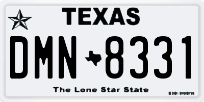 TX license plate DMN8331