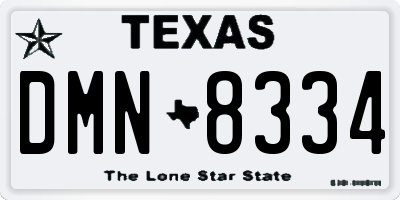 TX license plate DMN8334