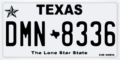 TX license plate DMN8336