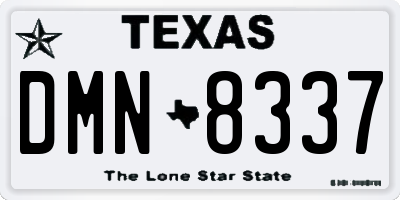 TX license plate DMN8337
