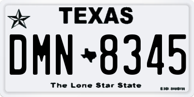 TX license plate DMN8345