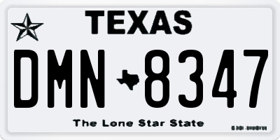 TX license plate DMN8347