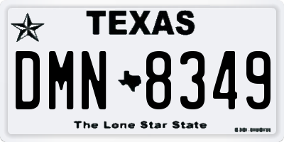TX license plate DMN8349