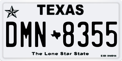 TX license plate DMN8355
