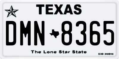 TX license plate DMN8365