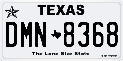 TX license plate DMN8368