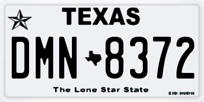 TX license plate DMN8372