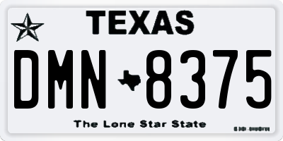 TX license plate DMN8375