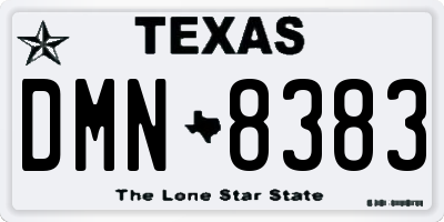 TX license plate DMN8383