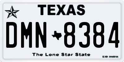TX license plate DMN8384