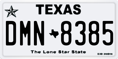 TX license plate DMN8385